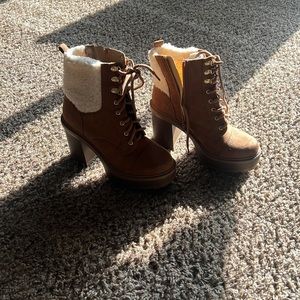 Tan & Brown Heeled Boots